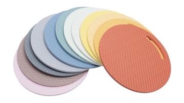 Image de Ensemble de 12 tapis d'assise ronds couleur pastel